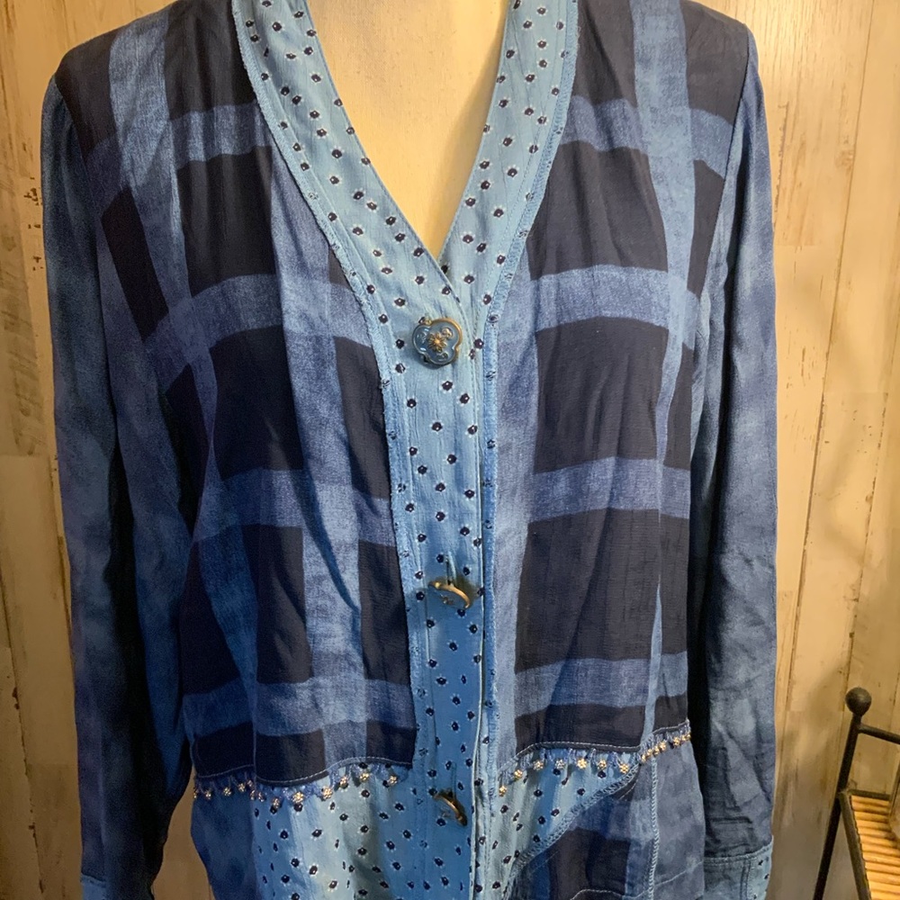 Saint Germain Patchwork Blouse. Size Small. - image 1